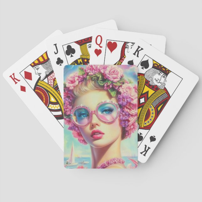 Tropical Glamour Queen Poker Cards (Back)
