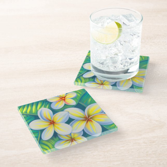 Tropical glass coasters (Angled)
