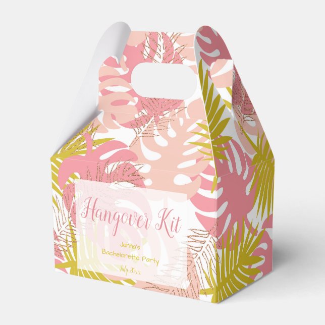 Tropical Glitter Beach Hangover Kit Favor Boxes (Front Side)
