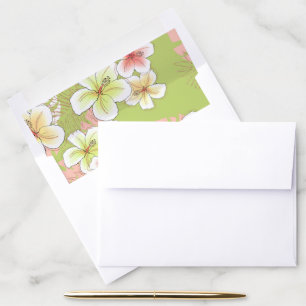 Tropical Glitter Floral Envelope Liner