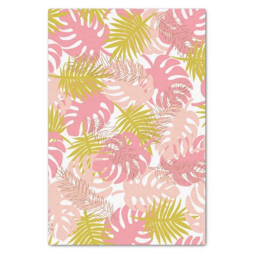 Tropical Glitter Leaves Hawaiian Print Tissue Paper