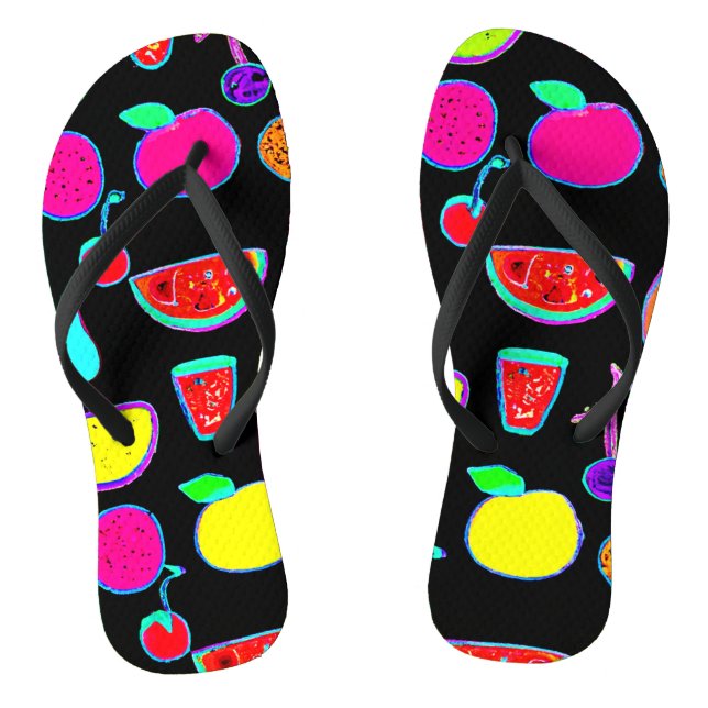 Tropical Glow Explosion Flip Flops (Footbed)