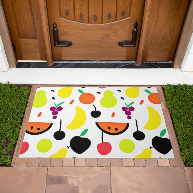 Tropical Glow Neon Fruit Pattern Doormat (Outdoor)