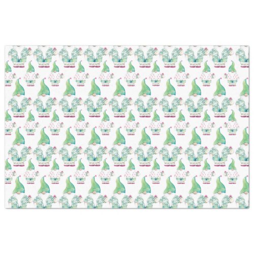 Tropical Gnome Cute Pattern Watercolor Tissue Paper