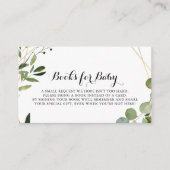 Tropical Gold Calligraphy Baby Shower Book Request Enclosure Card (Front)