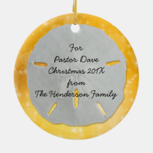 Tropical Gold Christian Scripture Pastor Ornament