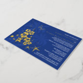 Tropical Gold Foil Flowers, Butterflies Wedding Foil Invitation (Rotated)