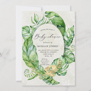 tropical gold foliage elegant baby shower
