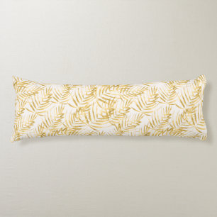 Tropical Gold Palm Leaf Body Pillow