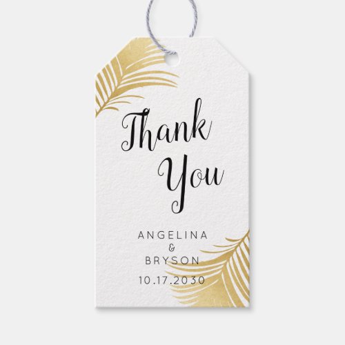 Tropical Gold Palm Leaves Favor Tags