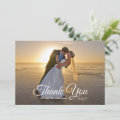 Tropical Gold Palm Tree Beach Wedding Photo Thank You Card | Zazzle
