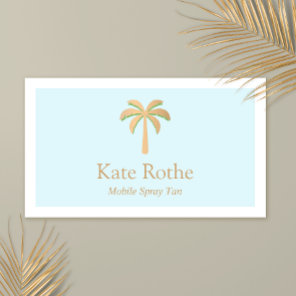 Tropical Gold Palm Tree  Spray Tanning Calling Card