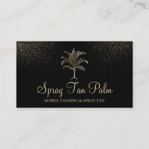 Tropical Gold Palm Tree Tan Spray Sparkling Business Card