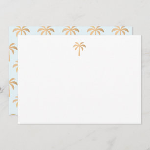 Tropical Gold Palm Tree  Thank You Card