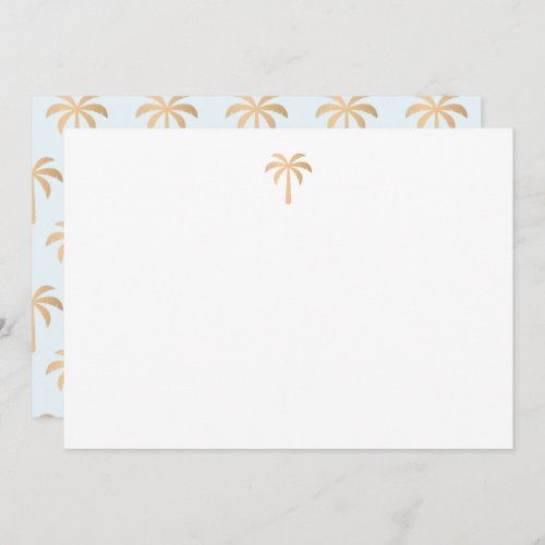 Tropical Gold Palm Tree  Thank You Card