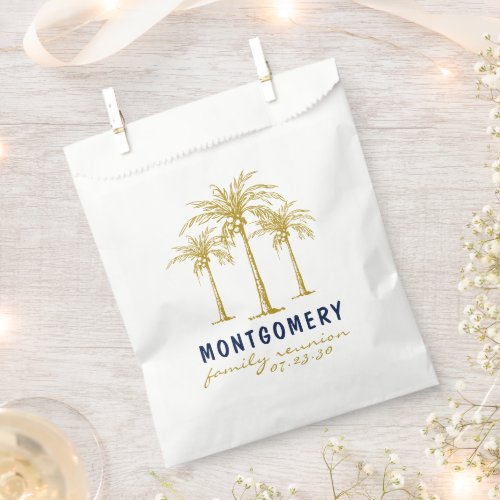 Tropical Gold Palm Trees Custom Family Reunion Favor Bag