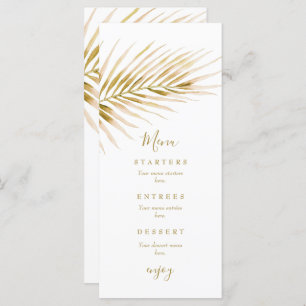 Tropical Gold Palm wedding Menu
