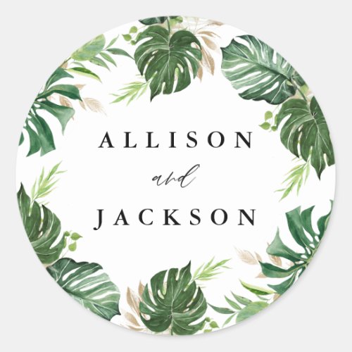 Tropical Gold | Personalized Classic Round Sticker