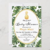 Tropical Gold Pineapple Baby Shower Invitation (Front)