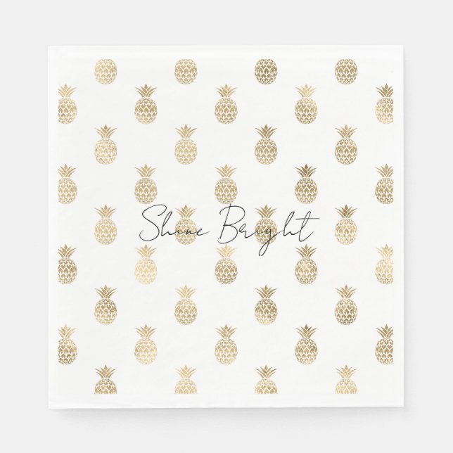 Tropical Gold Pineapples   Napkins (Front)