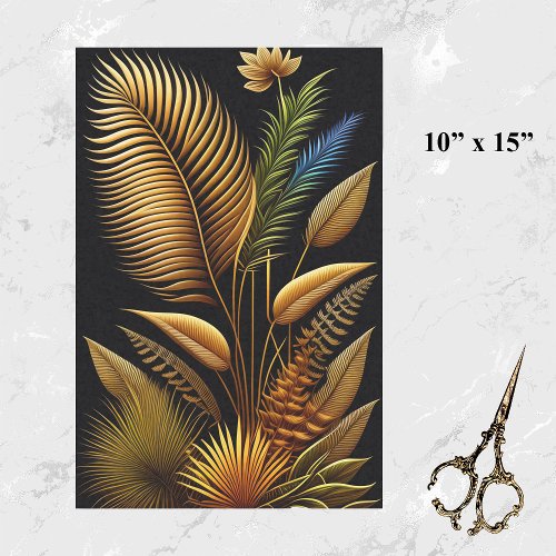 Tropical Gold Reeds Artwork Small Tissue Paper