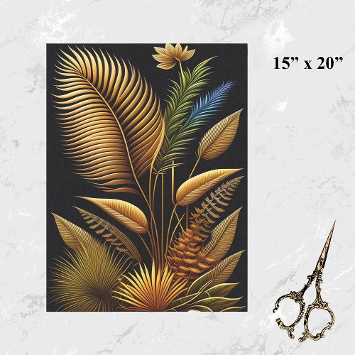 Tropical Gold Reeds Artwork Tissue Paper