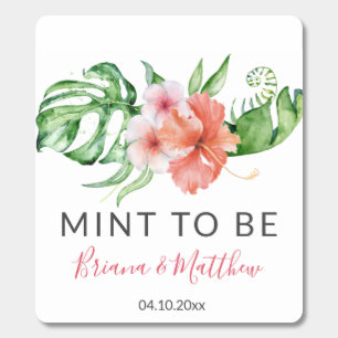 Tropical Gold Watercolor Floral Mint Wedding