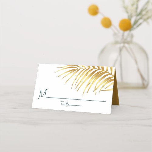 Tropical Gold Wedding Personalized Place Card