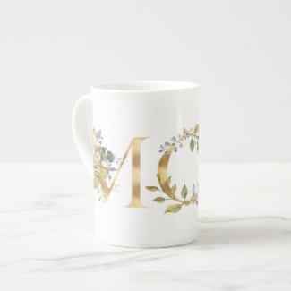 Tropical Golden Alphabet MOM Tea Mug