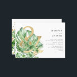 Tropical Golden Foliage Ampersand Wedding Invitation<br><div class="desc">Our "Tropical Golden Wedding" collection features oversized monstera leaves with golden foliage accents coupled with an elegant script for every occasion. Check our store for more items from this collection.</div>