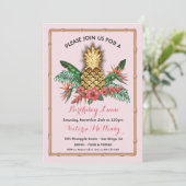 Tropical Golden Pineapple Luau Party Invitation (Standing Front)