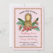Tropical Golden Pineapple Luau Party Invitation (Front)