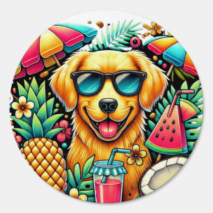Tropical Golden Retriever Summer Sign