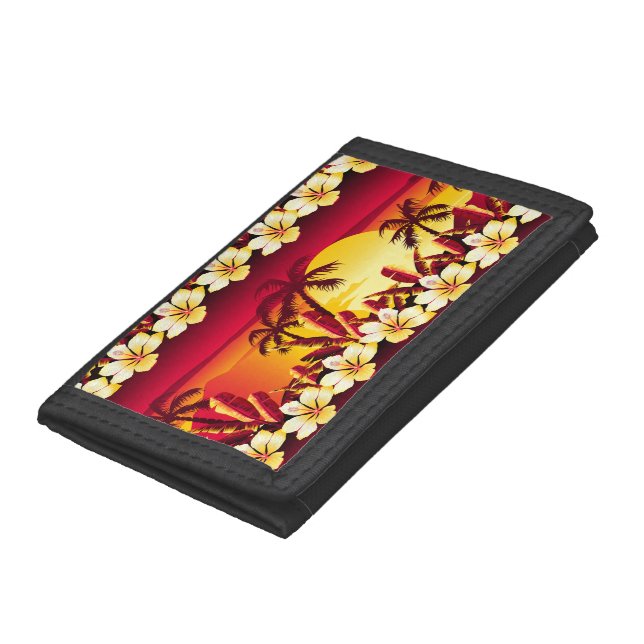 Tropical golden sunset trifold wallet (Bottom)