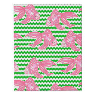 Tropical Goldfish Pattern Faux Canvas Print