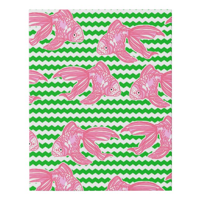 Tropical Goldfish Pattern Faux Canvas Print (Front)