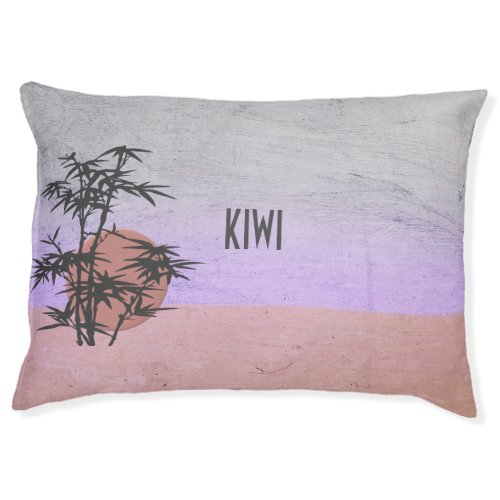 Tropical Gradient Pastel Bamboo Sunset Dog Bed
