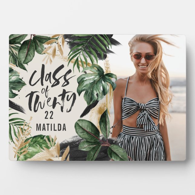 Tropical graduation class of modern botanical  plaque (Front)