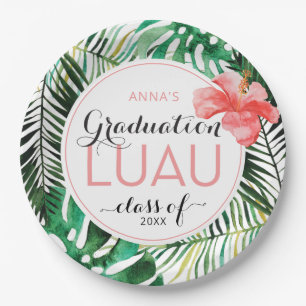 Tropical Graduation Luau Party Paper Plates