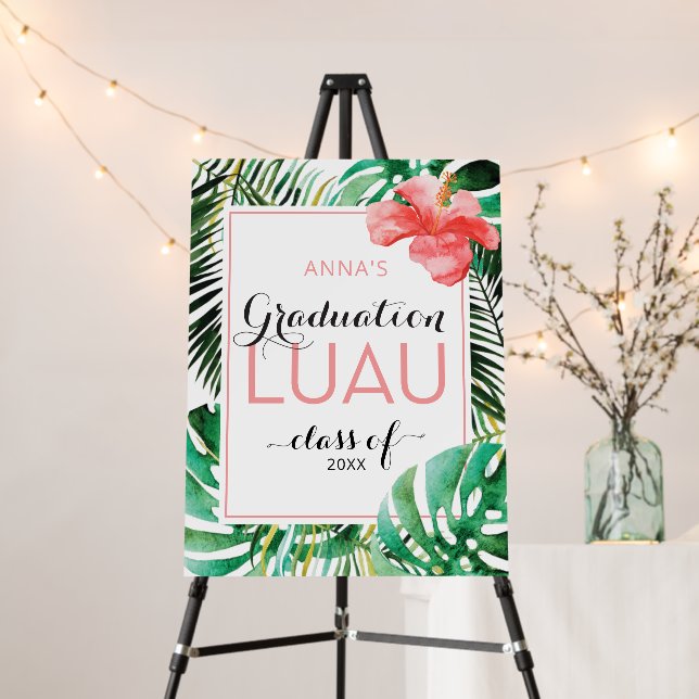 Tropical Graduation Luau Party Welcome Sign (In Situ (Stand))