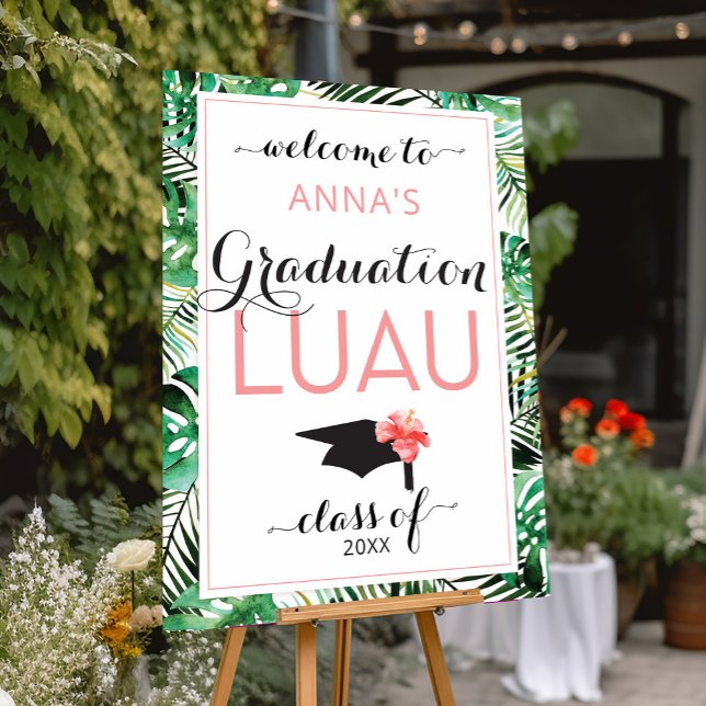 Tropical Graduation Luau Party Welcome Sign (Creator Uploaded)