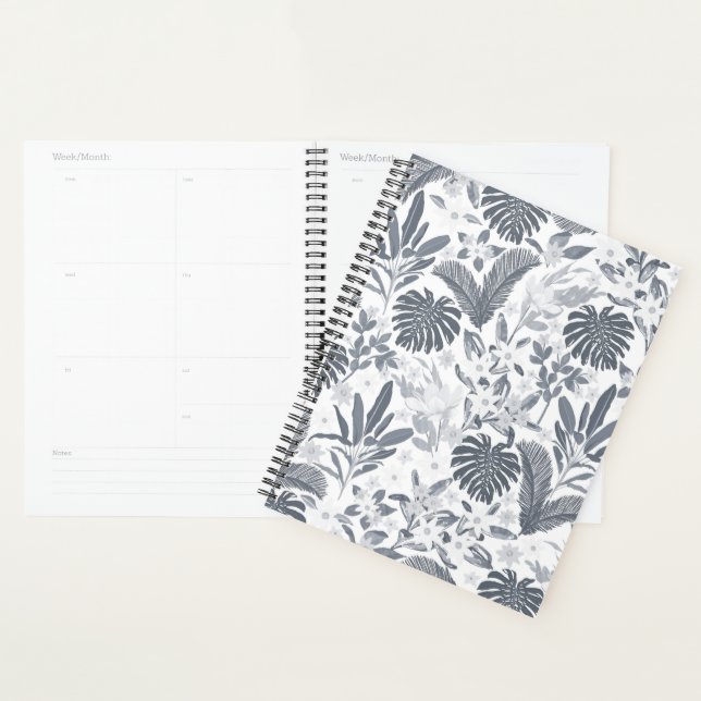Tropical Gray Floral Greenery Planner (Display)