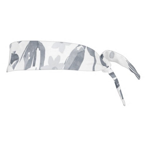 Tropical Gray Floral Greenery Tie Headband