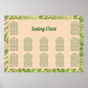Tropical Green and Blush Wedding Poster