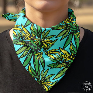 Tropical Green and Yellow Exotic Botanical Bandana