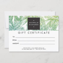Tropical Green/Aqua Glitter Palms Gift Card