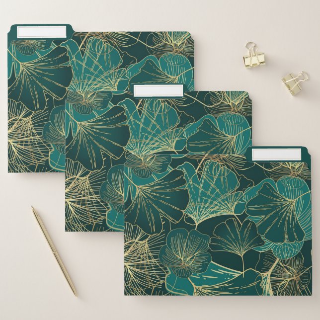Tropical Green-Blue Leaves File Folder (Set)