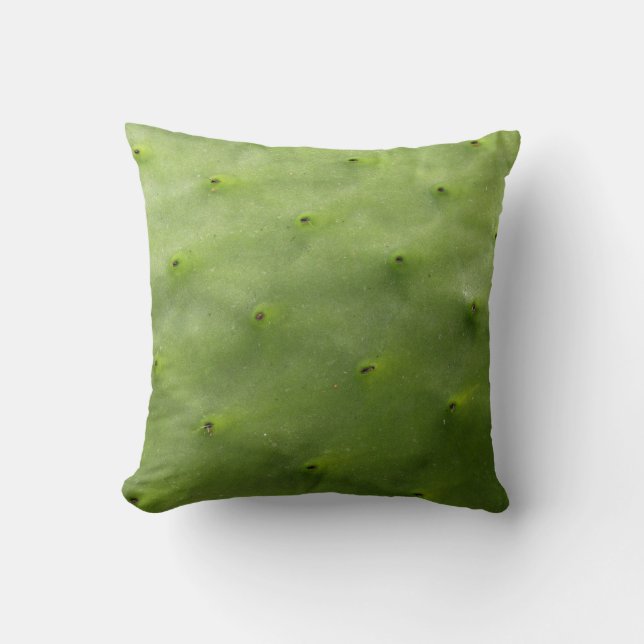 Tropical Green Cactus Photo Throw Pillow (Front)