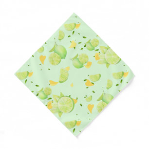 Tropical Green Citrus SUMMER Orange lemon Slice Bandana