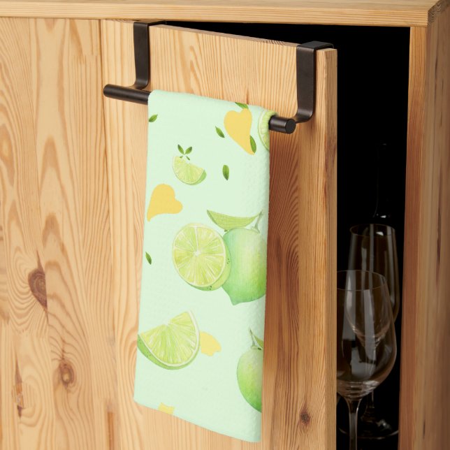 Tropical Green Citrus SUMMER Orange lemon Slice Kitchen Towel (Thirds Fold)